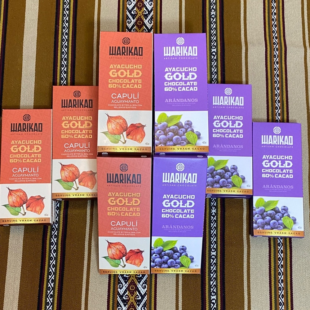 WARIKAO Artisan chocolate GOLDENBERRY and BLUEBERRY PERU-AYACUCHO-VRAEM